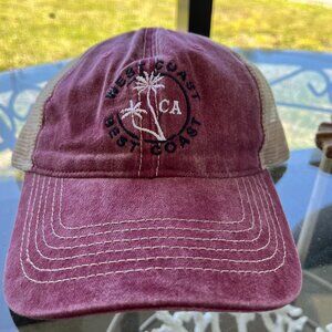 West Coast Best Coast Cardinal Red Salt Creek Cap Canvas Mesh Snapback Hat